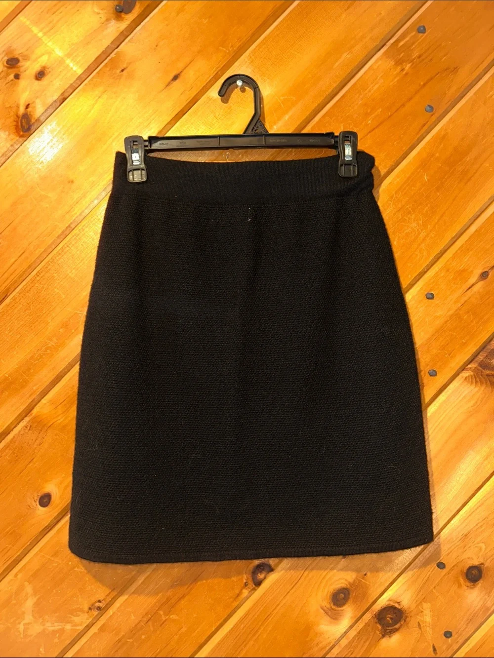 Kenar black wool-blend knit pencil skirt